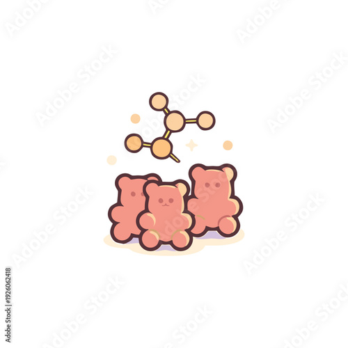 bear shape gum creatine symbol icon vector