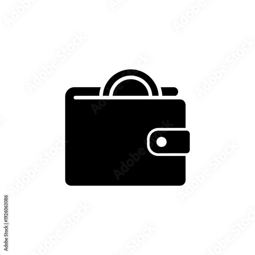 A black and white icon of a wallet