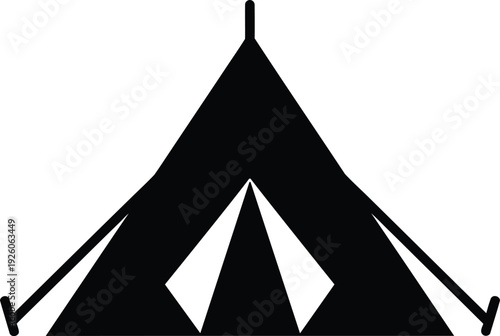 Simple black tent icon