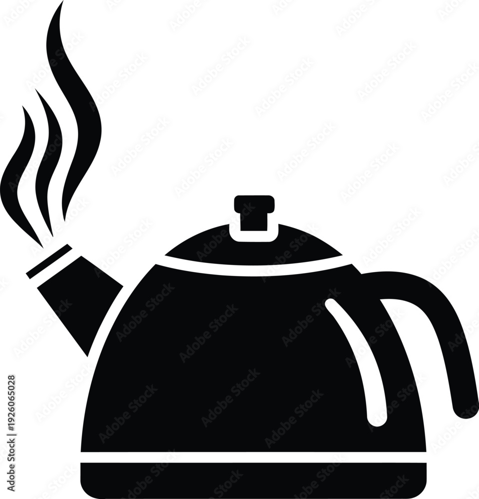Obraz premium Steaming kettle icon