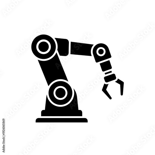 A robotic arm with a claw is shown in a black and white image