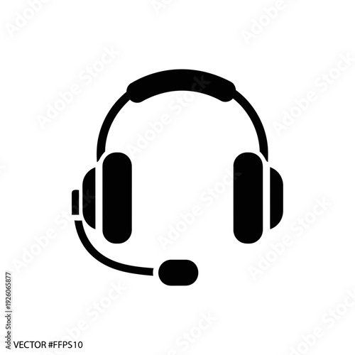 A black and white image of a headset