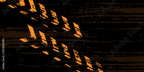 orange black brush Car sticker wrap pattern banner abstract sporty lines black orange color combination grunge brush modern pattern racing motorsport vector design.