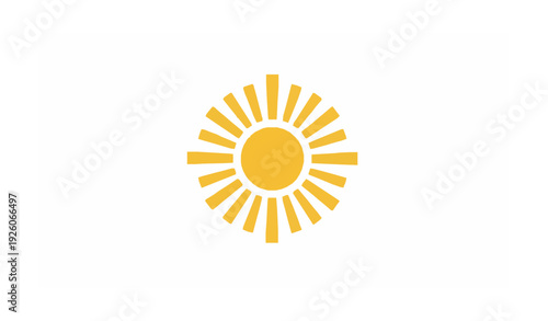 Minimal Abstract Sun Logo Design Template – Modern Geometric Sun Icon Vector