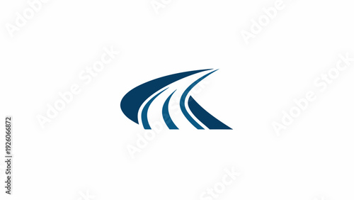 Wallpaper Mural Abstract wave logo for freight and delivery company symbolizing speed and efficiency in transportation and logistics services with blue curved lines on white background Torontodigital.ca