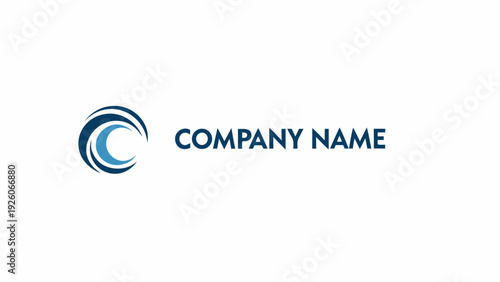 Modern abstract wave corporate logo on white background for company branding and identity