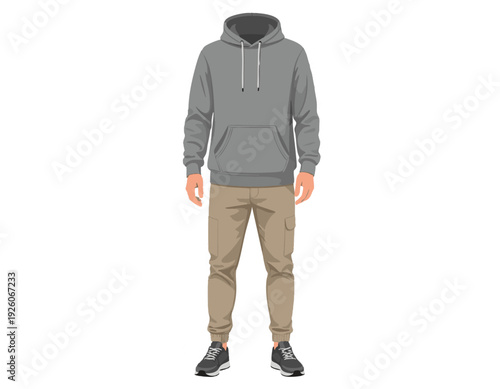 flat vector of men streetwear outfit