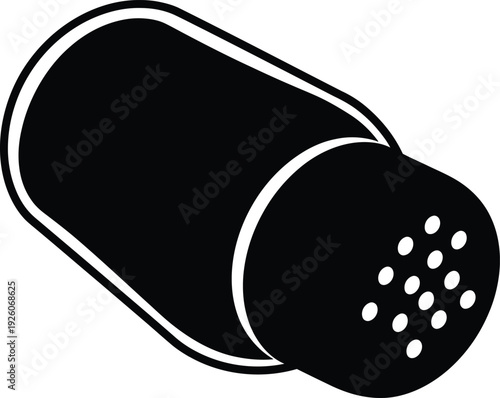 Black salt shaker icon with holes