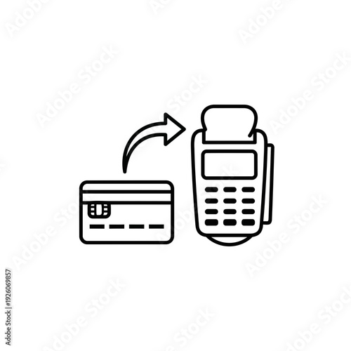 A credit card being used with a payment terminal