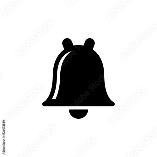 A black and white icon of a bell