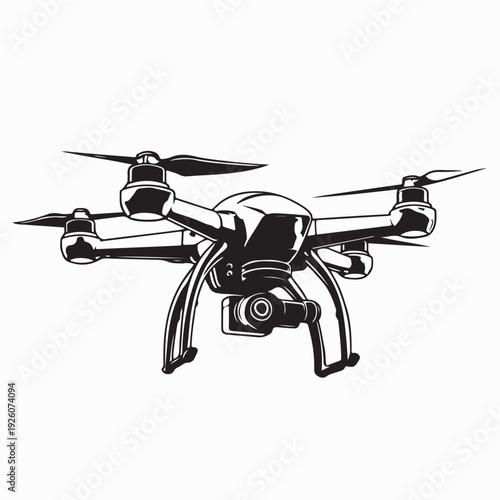 Drone Vector Graphic Flying Quadcopter Technology Illustration