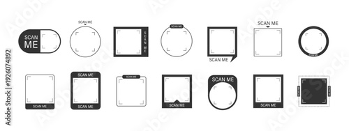 Scan me Frame. Mobile Scanning and digital link icon. Vector illustration in flat style.