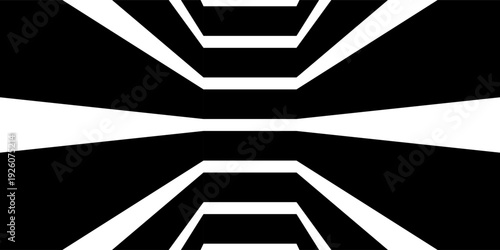 Contemporary abstract background with curved wave lines and dimensional perspective pattern.