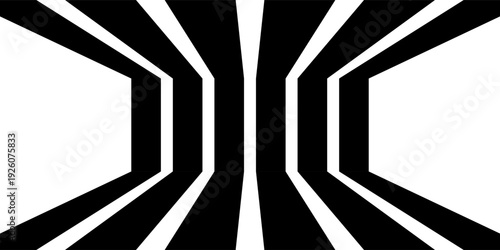 Minimal abstract design featuring flowing perspective stripes that form a smooth 3D depth illusion.