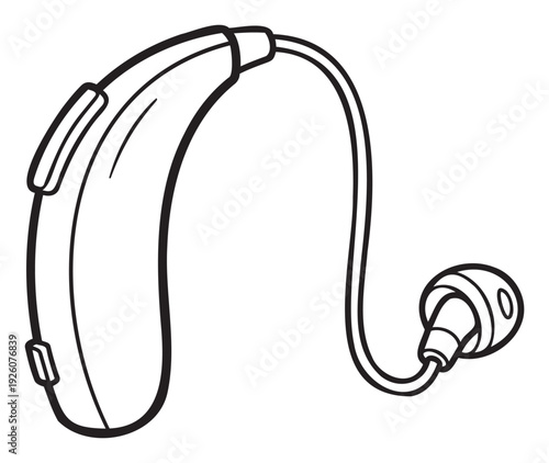 Essential modern hearing aid device for improved auditory health and communication, perfect for medical publications, educational materials, or healthcare advertisements