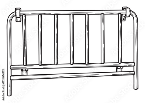 Sturdy metal barrier providing temporary crowd control and safety at public events or construction sites, perfect for security management and urban planning graphics