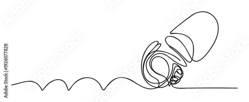 Continuous flowing single black line drawing forming an abstract and intricate shape perfect for conceptual projects, modern graphic resources, and minimalist presentations.