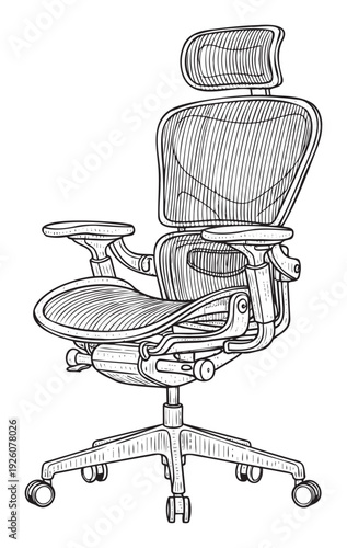 Modern ergonomic office chair with adjustable features and mesh backrest providing comfortable seating for professional workplace and home office environments