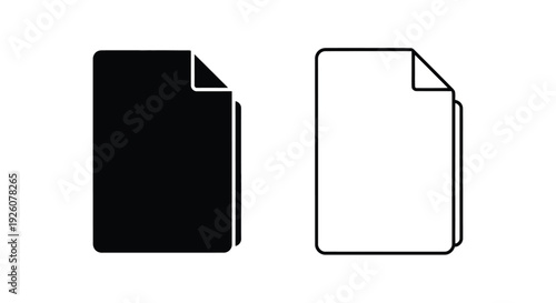 Two file icons one black one white representing document states