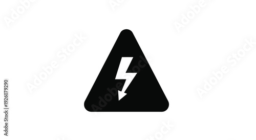 Black triangle sign displaying a white lightning bolt symbol
