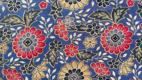 Photos Background with typical Indonesian floral batik motif