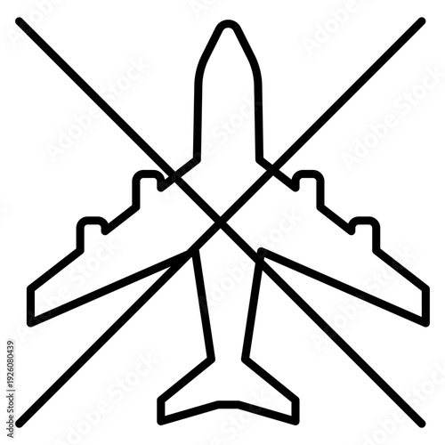 Airplane mode icon with cross symbol