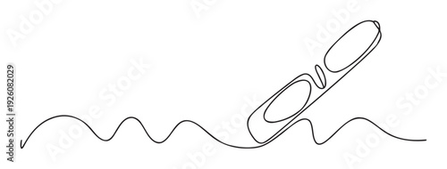 A continuous line drawing of a paper clip flowing into a wavy line symbolizing connection and smooth processes for business and communication graphics