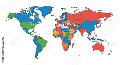 world map on red background