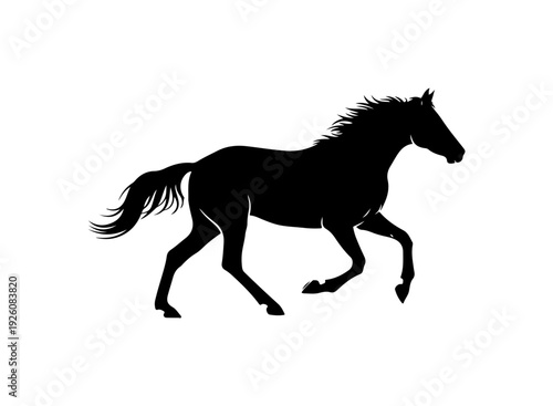 Majestic horse running freely in motion with flowing mane