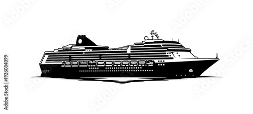 Luxury cruise ship sailing on calm waters in modern travel