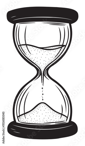 A classic hourglass filled with sand depicting time passing by a perfect visual for concepts of time management deadlines waiting chronological order and history related projects