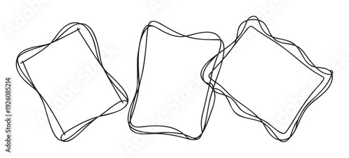 Organic outline frames with layered fluid lines create an appealing abstract composition ideal for dynamic user interface elements, stylish presentations, and unique visual identities.