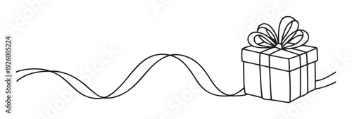 Celebrate special occasions with this elegant gift box featuring a decorative ribbon, perfect for greeting announcements, holiday promotions, and festive event invitations.