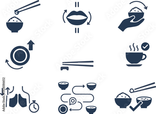 Dining Etiquette and Eating Process Icons	