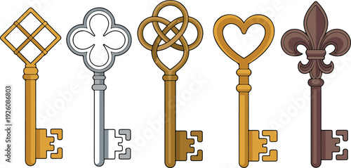 Vintage Skeleton Key Collection  Ornate Antique Metal Keys