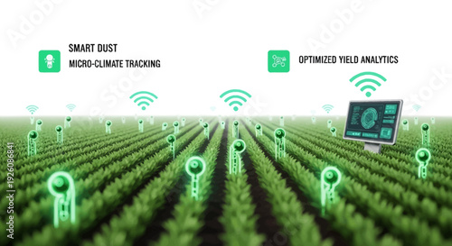 Smart Farming Technology with Wireless Sensors Tracking Micro-Climate and Crop Health Data for Optimized Yield Analytics in a Modern Agricultural Field