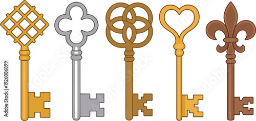 Vintage Skeleton Key Collection  Ornate Antique Metal Keys