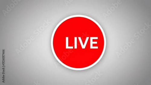 Red simple live streaming icon for digital broadcasting