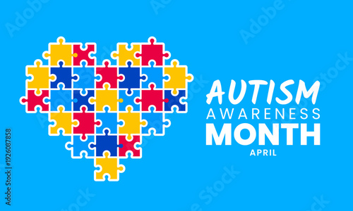 World Autism Awareness Month background design. Vector illustration