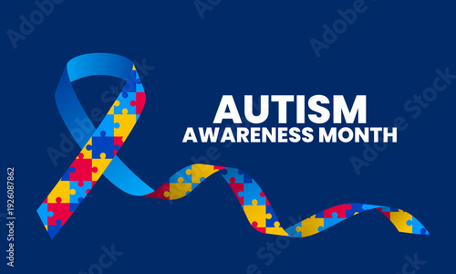 World Autism Awareness Month background design. Vector illustration