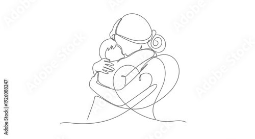 Mother tenderly hugging her child with love and care