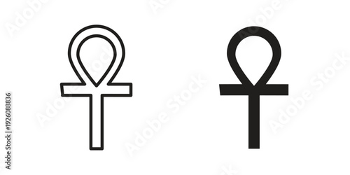 Ankh icon vector logo design element. Vector emblem template.