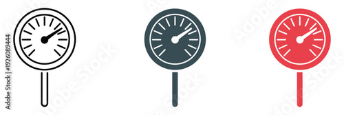 Oil Manometer Icon, Vector Illustration of Pressure Gauge, Control Meter, Industrial Instrument Symbol