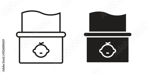 baby wipe icon vector logo design element. Vector emblem template.