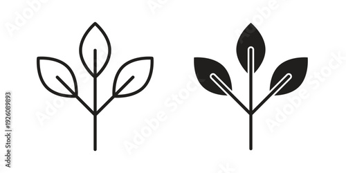 Basil icon vector logo design element. Vector emblem template.
