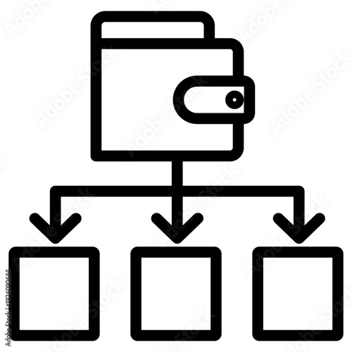 Wallet icon. vector icon depicting the concept of hierarchical structure or asset management.