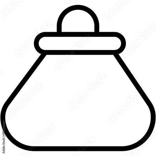 Wallet icon. linear icon of a money bag or coin purse.