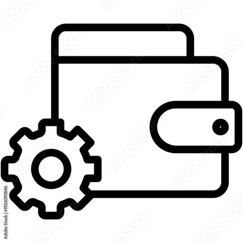 Wallet icon. wallet with settings.