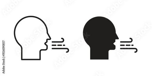 Breath icon vector logo design element. Vector emblem template.