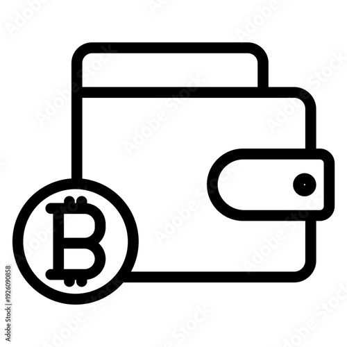 Wallet icon. wallet with bitcoins.